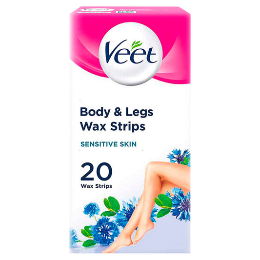 Veet Wax Strips Body & Legs for Sensitive Skin, 40 Wax Strips Women's Toiletries ASDA   