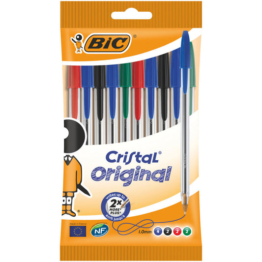 Bic Cristal Assorted Medium Ball Pens Office Supplies ASDA   