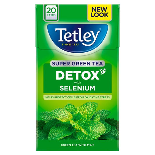 Tetley Super Green Detox Mint Tea Bags Tea M&S   