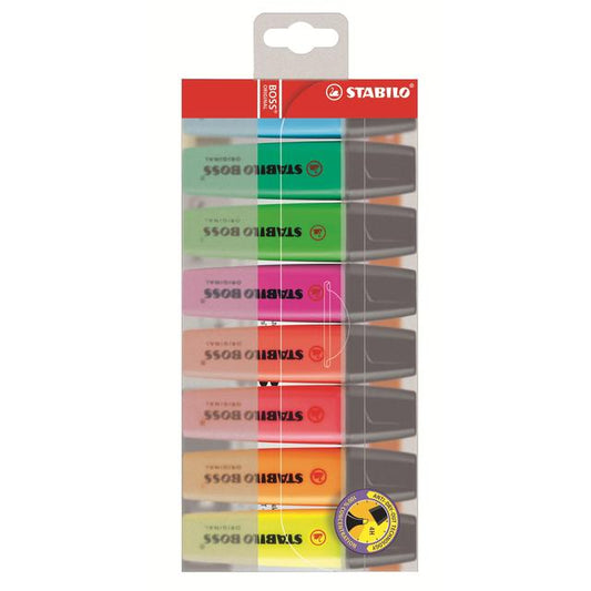 STABILO BOSS ORIGINAL Highlighter wallet of 8 assorted colours Desk Storage & Filing M&S Title  