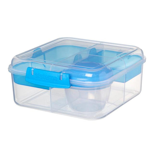 Sistema Bento Cube To Go, Clear/Blue 1.25L Tableware & Kitchen Accessories M&S Title  