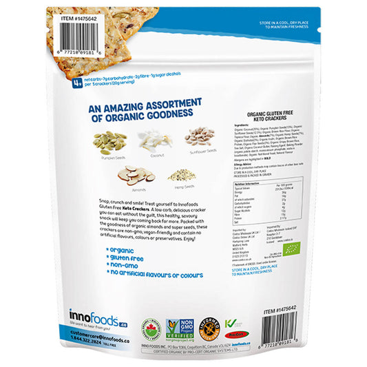 Innofoods Organic Keto Crackers, 454g Vitamins, Minerals & Supplements Costco UK   