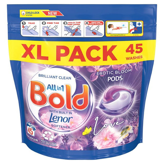 Bold All-in-1 Pods Washing Liquid Capsules Exotic Bloom Laundry M&S   