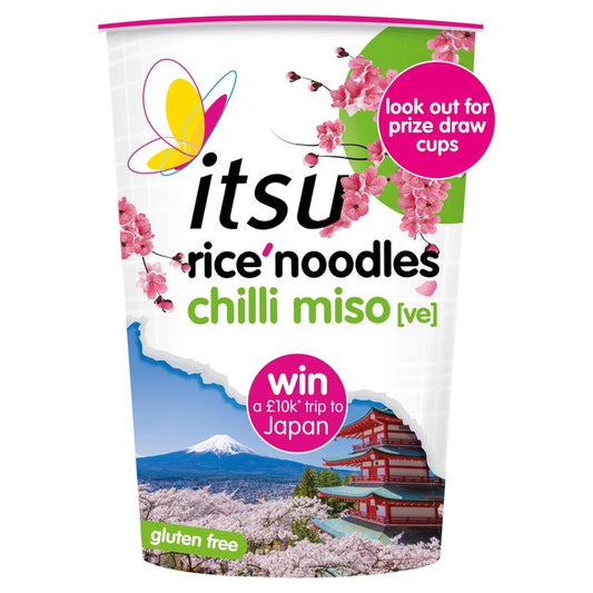 Itsu Chilli Miso Rice Noodles Cup Free from M&S Title  