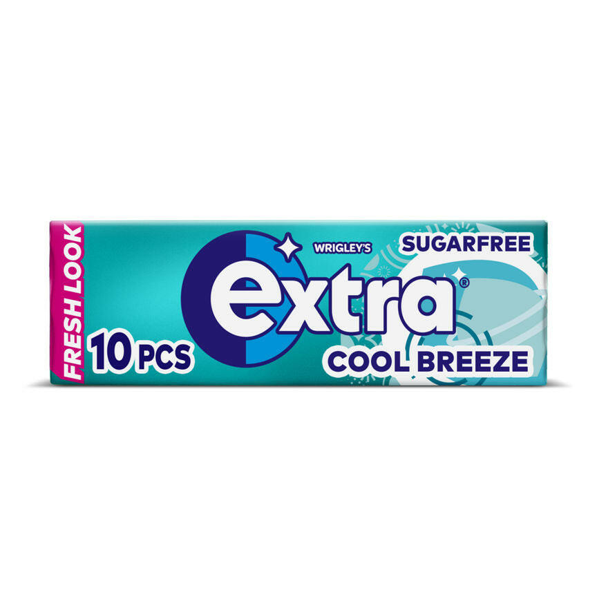 Wrigley's Extra Cool Breeze Chewing Gum Sugar Free 10 Pieces Snacks & Confectionery ASDA
