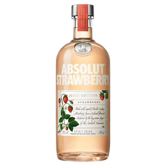 Absolut Strawberry Flavoured Juice Edition Swedish Vodka Liqueurs and Spirits M&S Default Title  