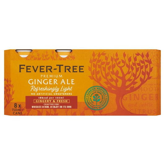 Fever-Tree Refreshingly Light Ginger Ale Cans Fizzy & Soft Drinks M&S   