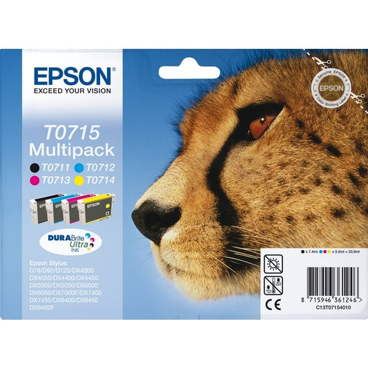 Epson T0715 Multipack (BK/C/M/Y) Desk Storage & Filing M&S Title  