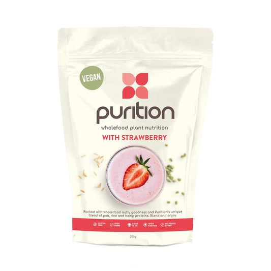 Purition Strawberry Vegan Wholefood Nutrition Powder Keto M&S Title  