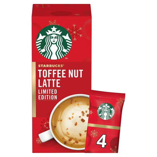 Starbucks Toffee Nut Latte Premium Instant Coffee Sachets 4x21.5g