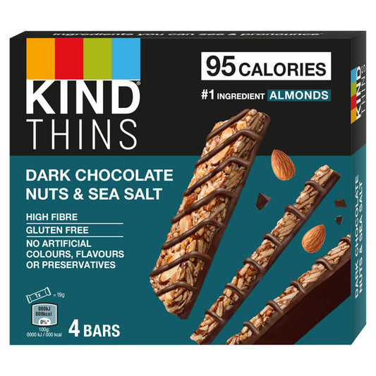 KIND Thins Dark Chocolate Nuts & Sea Salt Bars 4x Cereals ASDA   