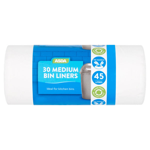 ASDA 30 Medium Drawstring Bin Liners (Swing) 50 Litres - ASDA