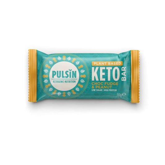 Pulsin Choc Fudge & Peanut Vegan Keto Bar Keto M&S Title  