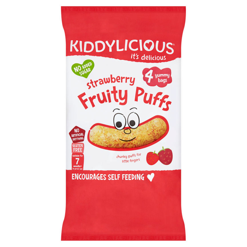 Kiddylicious – Chunky Puffs, Strawberry Snack (12g) – WellGrowth