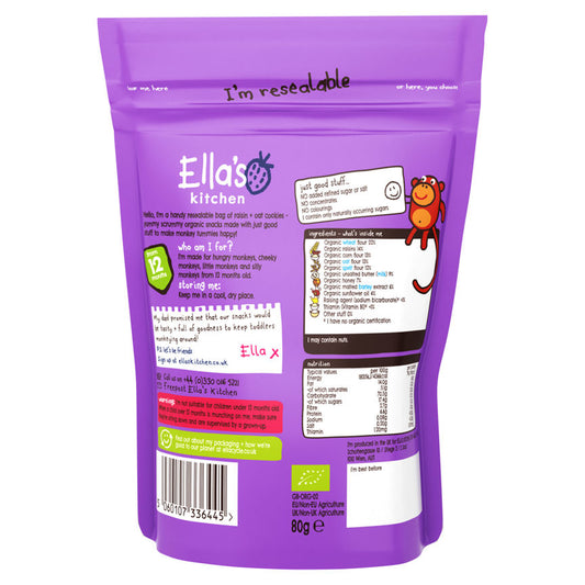 Ella's Kitchen Organic Raisin and Oat Cookies Toddler Snack 12+ Months Baby Food ASDA   