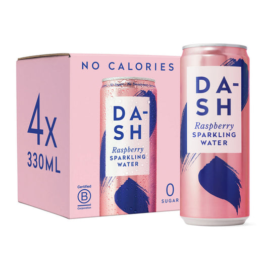 Dash Raspberry Infused Sparkling Water Cans Water ASDA   