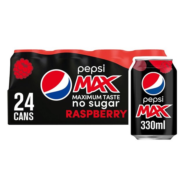 Pepsi Max Raspberry 24 x 330ml Fizzy & Soft Drinks M&S   