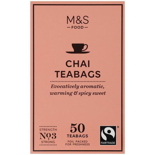 M&S Fairtrade Chai Tea Bags Fairtrade M&S Title  