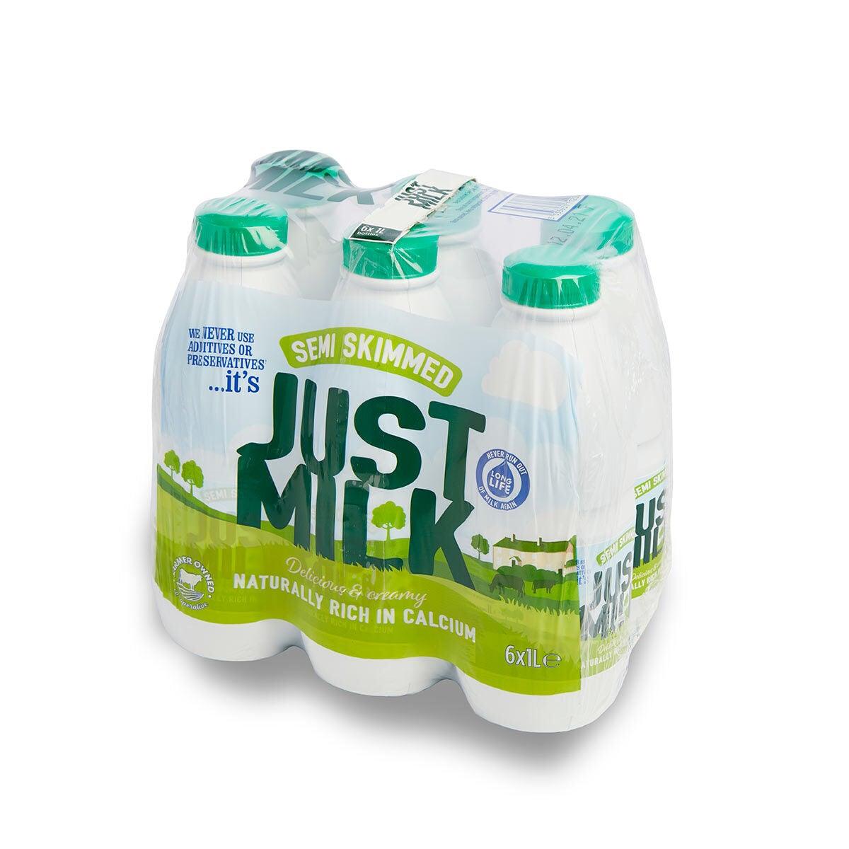 Candia Just Milk UHT Semi-Skimmed Milk, 6 x 1L Milk Costco UK weight  