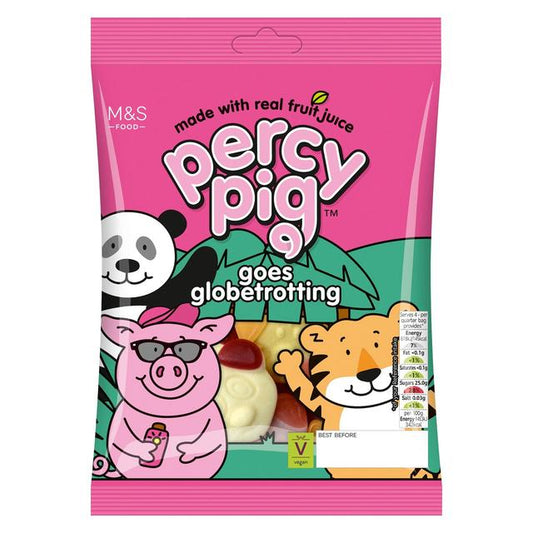 M&S Percy Pig Goes Globetrotting Fruit Gums Sweets M&S Title  