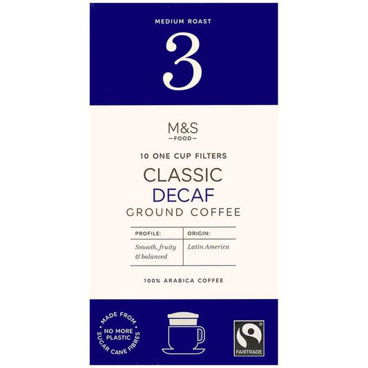 M&S Fairtrade Decaf One Cup Coffee Filters Fairtrade M&S Title  