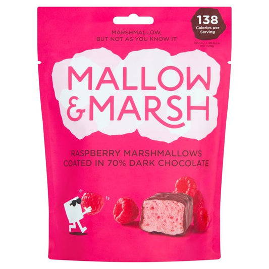 Mallow & Marsh Raspberry Marshmallows Coated in 70% Dark Chocolate GOODS M&S   