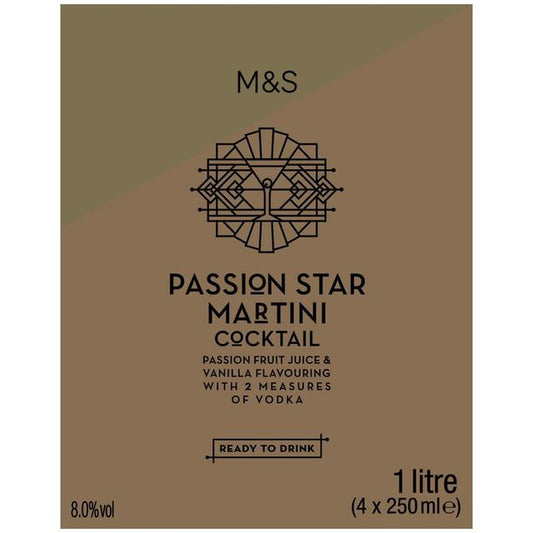 M&S 4 Passion Star Martini Cocktails FOOD CUPBOARD M&S Title  