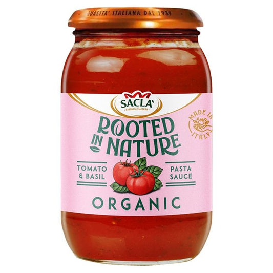 Sacla' Rooted in Nature Organic Tomato & Basil Pasta Sauce Free from M&S Title  
