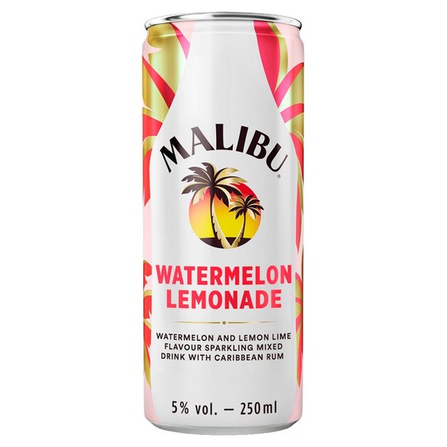 Malibu Watermelon Rum & Lemonade Pre-Mixed Can Wine & Champagne M&S Title  