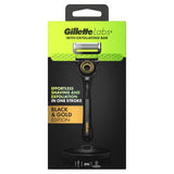 Gillette Labs Exfoliating Razor With Magnetic Stand Black & Gold Edition Men's Toiletries M&S   