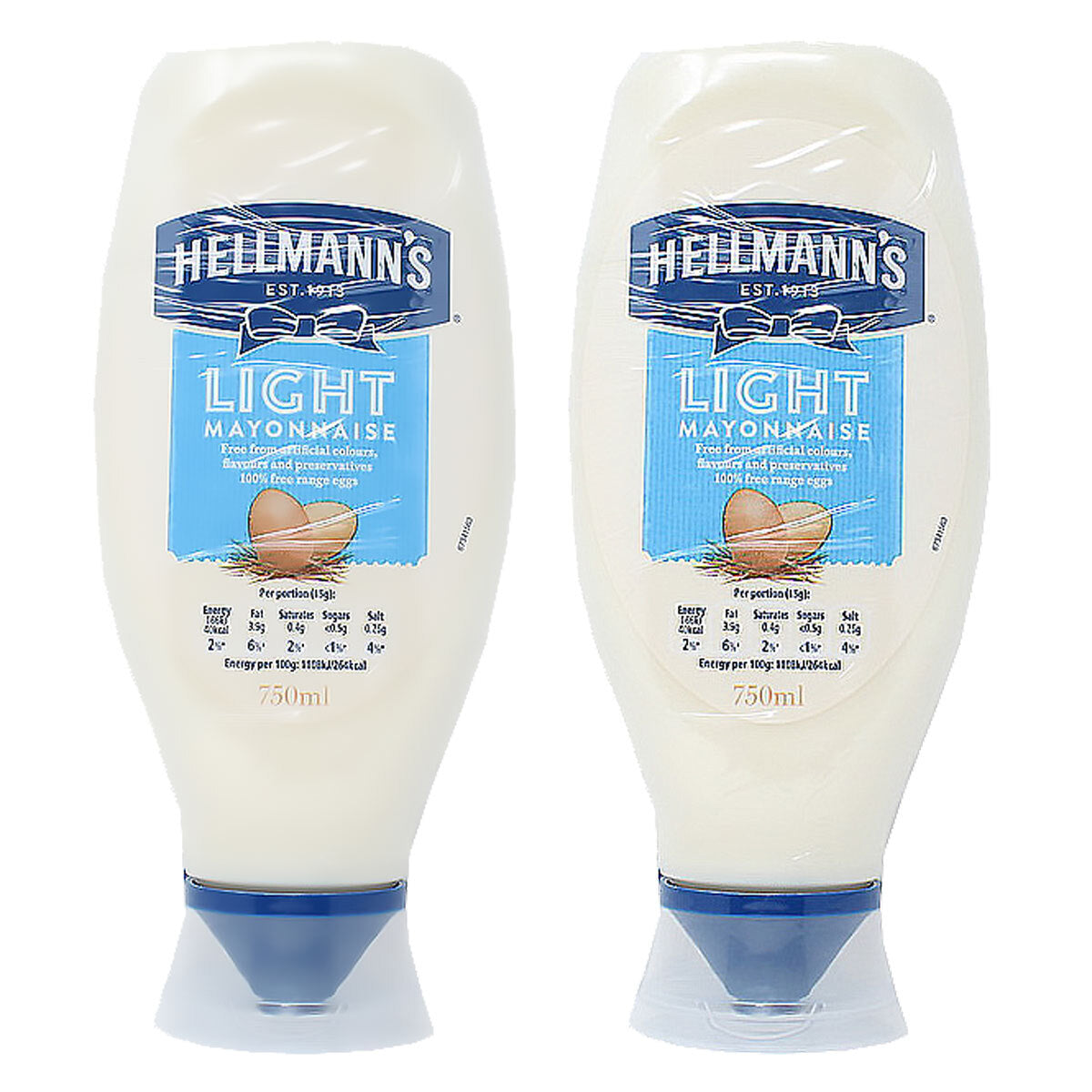 Hellmann's Light Squeezy Mayonnaise, 2 x 750ml Spreads Costco UK weight  