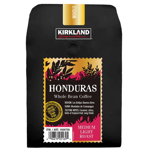 Kirkland Signature Honduras Medium Light Roast Coffee Beans, 907g Tea & Coffee Costco UK   