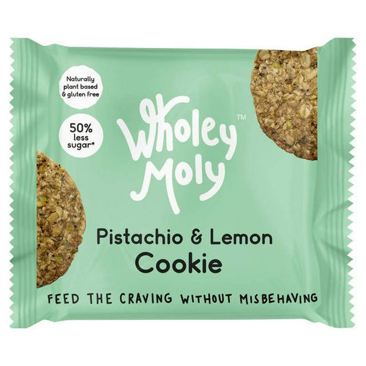 Wholey Moly Pistachio & Lemon Cookie 35g Breakfast biscuits Sainsburys   