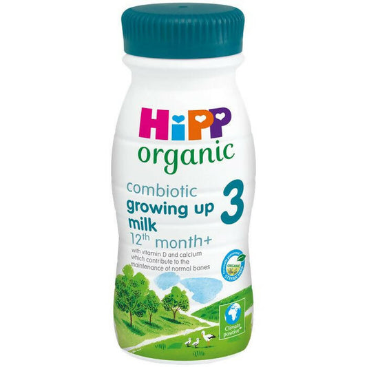 HiPP Organic 3 Growing up Baby Milk Ready to feed liquid - 12th month onwards (8 x 200ml) Organic Baby Milk McGrocer Direct   