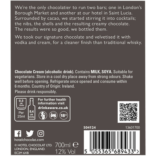 Hotel Chocolat Velvetised Chocolate Cream-70cl Grocery & Household Costco UK   