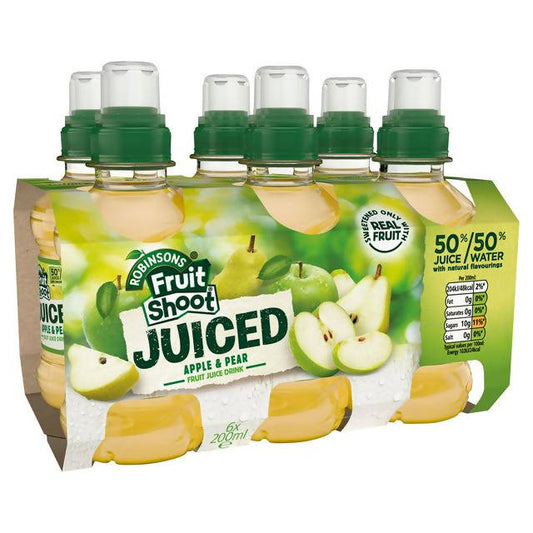 Fruit Shoot Juiced Apple & Pear Kids Juice Drink 6x200ml All long life juice Sainsburys   