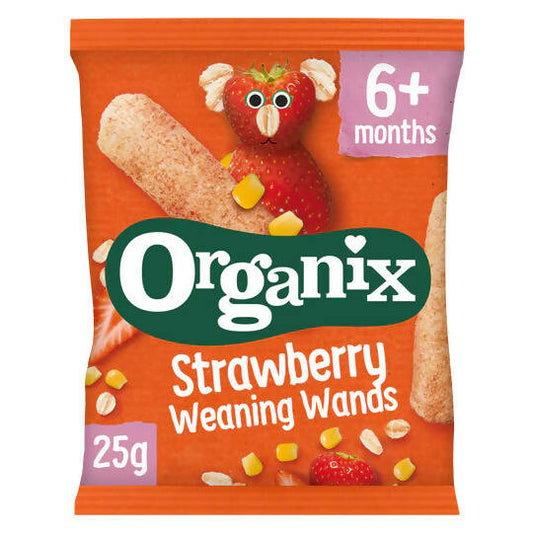 Organix Strawberry Weaning Wands 25g Organic Baby Food McGrocer Direct   