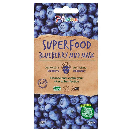 7th Heaven Superfood Blueberry Mud Mask 10g face & body skincare Sainsburys   