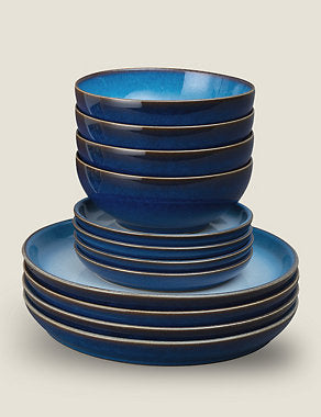 12 Piece Blue Haze Dinner Set Tableware & Kitchen Accessories M&S   