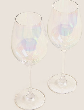 Set of 2 Lustre White Wine Glasses Tableware & Kitchen Accessories M&S   