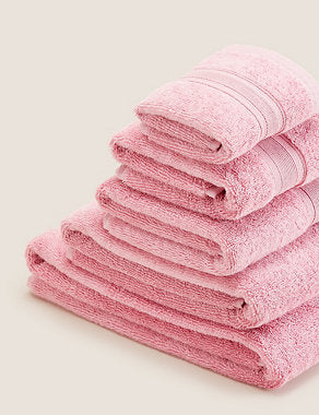 Super Soft Pure Cotton Antibacterial Towel - Light Pink, Hand Towel Bathroom M&S   