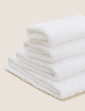 Pure Cotton Cosy Weave Towel - White, Hand Towel Bathroom M&S   
