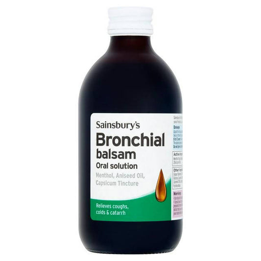 Sainsbury's Bronchial Balsam Oral Solution 300ml cough cold & flu Sainsburys   
