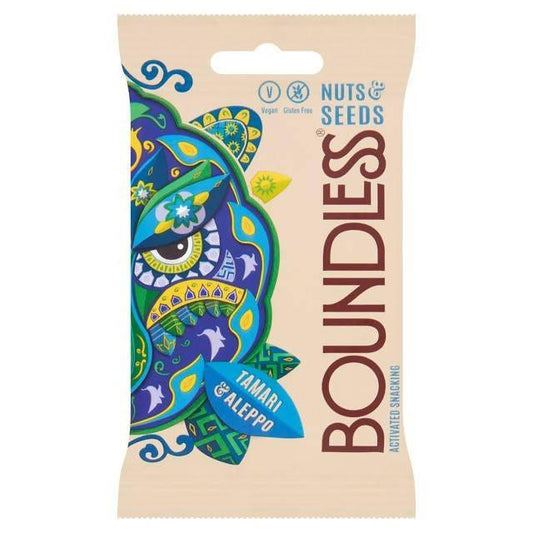 Boundless Nuts & Seeds, Tamari & Aleppo Activated Snacking 30g cereal bars Sainsburys   