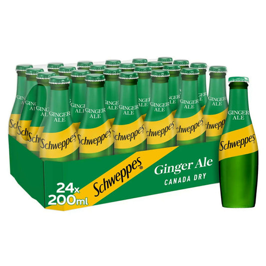 Schweppes Ginger Ale 24 x 200ml Flavour Soft Drink McGrocer Direct   