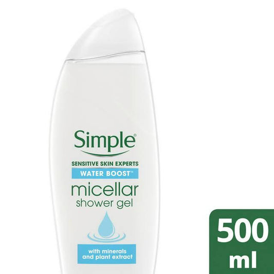 Simple Micellar Water Shower Gel 500ml face & body skincare Sainsburys   
