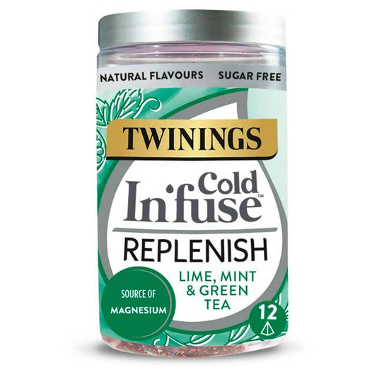 Twinings Cold In'fuse Replenish with Lime, Mint & Magnesium, 12 Infusers Tea Sainsburys   
