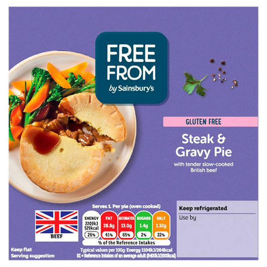 Sainsbury's Free From Steak & Gravy Pie 200g gluten free Sainsburys   