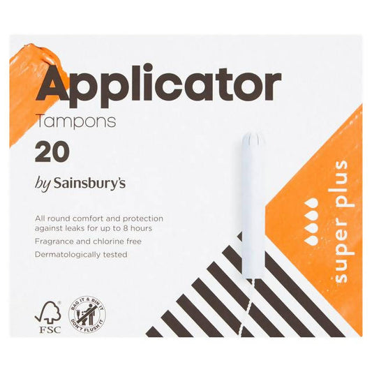 Sainsbury's Applicator Tampon - Super Plus x20 feminine care Sainsburys   