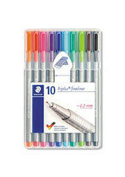 Staedtler 10 Fibre Tip Coloured Pens Office Supplies ASDA